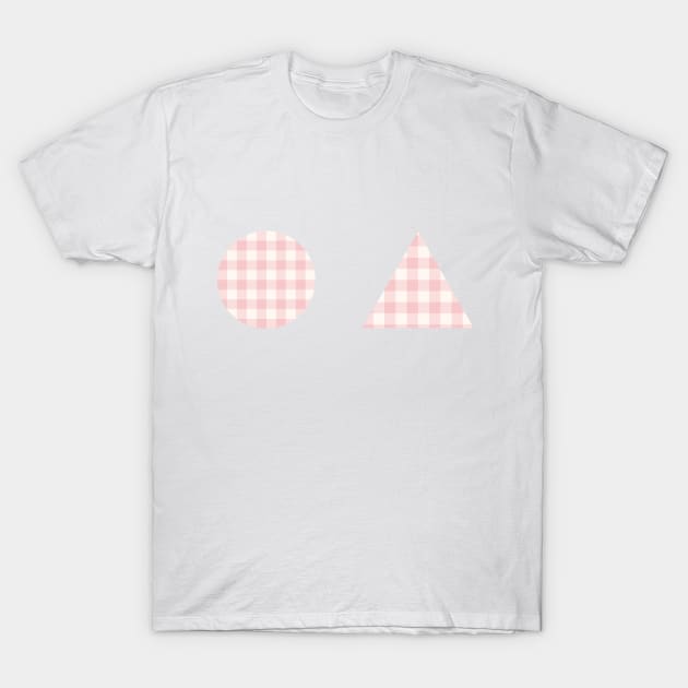 Pink Gingham Shapes T-Shirt by In Beauty We Trust